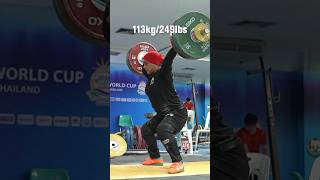 Sara Ahmed 81kg Egypt 🇪🇬 113kg  249lbs Slowmo 2024 Olympic silver medalist weightlifting [upl. by Blondie]