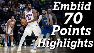 Joel Embiid All 70 Points Highlights [upl. by Monson906]