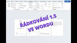 Návod Řádkování 15 ve Wordu [upl. by Menis795]