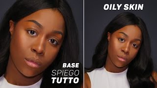 OILY SKIN FIX FONDOTINTA HIGHILIGHT CONTOURING BAKING PELLE SCURA  NERA 101PROTIPS [upl. by Bolten]