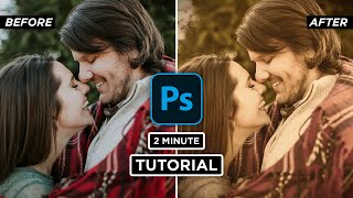 How to Create a Sepia Tone Effect in Photoshop CC 2MinuteTutorial [upl. by Ydnew]