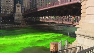 St Patricks Day 2024 Chicago River dying parade and more [upl. by Dearman]