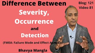 Difference between Severity Occurrence and Detection FMEA  IATF 16949  ENGLISH  Bhavya Mangla [upl. by Naginnarb]