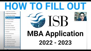 How to Fill the ISB MBA Application Form  ISB Application Walkthrough and Admission Tips [upl. by Bary]