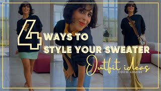 4 Sweater Outfit Ideas 💡  HOW TO STYLE 🧶 [upl. by Yendirb]