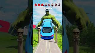 Superheroes Cars vs Hulk 🔥😱 BeamNGDrive shorts beamngdrive beamngshorts hulk dc marvel funny [upl. by Anirrok]