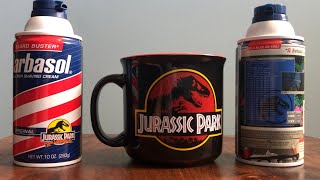 Jurassic Park Merchandise Pickups 30th Anniversary Barbasol Shaving Cream and Mug [upl. by Nauqad]