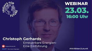 Christoph Gerhards SFF Leipzig  Erneuerbare Energien  Fridays For Future Webinar WirBildenZukunft [upl. by Jami]