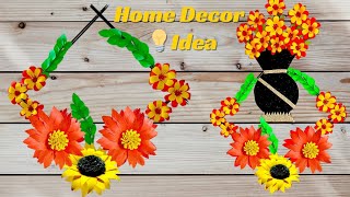 Paper Flower Wall Hanging CraftsWall Hanging Decoration IdeasDIY Paper Flower [upl. by Allveta]