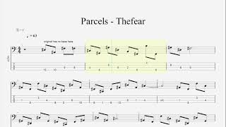 Parcels  Thefear Bass Tabs [upl. by Yeclek]