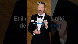 L’animateur Jimmy Kimmel tacle sévèrement Will Smith Oscars  😱 oscars [upl. by Anilac764]