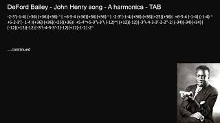 practice DeFord Bailey  John Henry song  A harmonica  TAB [upl. by Brunhilde]