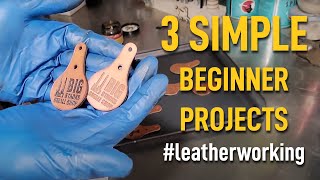 Quick amp Easy BEGINNER LEATHER Projects scrapleather vegtan leatherwork [upl. by Athalla]