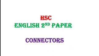 Connectors Jashore Board 2022 HSC  HSC English 2nd Connectors  Connectors  Hsc Guru [upl. by Nylaret]