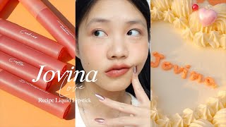 Review  Jovina Love Recipe Liquid Lipstick ลิปตัวใหม่ของ jovina ครบทุกสี ปังไม่ปัง ทาทั้งตาแก้มปาก [upl. by Mya]