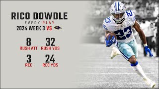 Rico Dowdle Week 3 Replay Every Run Target and Catch vs Baltimore Ravens [upl. by Elokcin551]