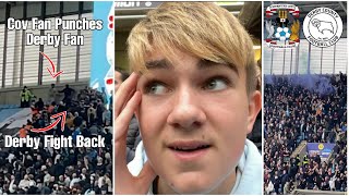 COVENTRY amp DERBY FANS FIST  FIGHT IN STADIUM at Coventry 11 Derby County [upl. by Accissej]