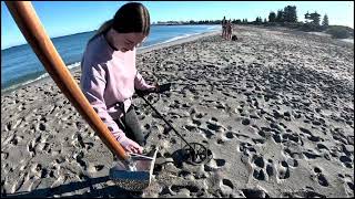 Beach Metal Detecting Middle Of Winter [upl. by Ahsaeyt91]