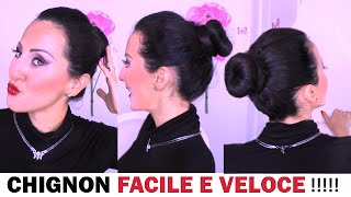 TUTORIAL CAPELLI CHIGNON PERFETTO in 3 MINUTI FACILISSIMO [upl. by Nyleuqaj]