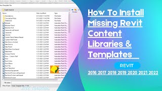 How To Install Missing Libraries and Template Files In Revit Revit Content Libraries [upl. by Jacinta]