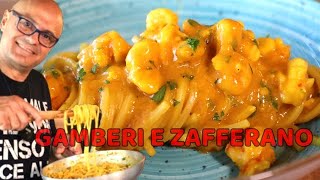 SPAGHETTI CREMOSI GAMBERI e ZAFFERANO ricetta pasta gamberetti e zafferano cremosi [upl. by Marilyn650]