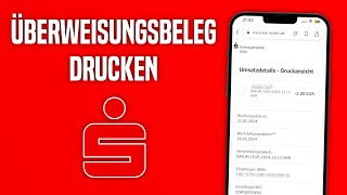 Sparkasse Überweisung drucken  Überweisungsbeleg Sparkasse [upl. by Ardnuahsal402]