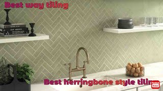 double herringbone pattern on kitchen splashback part 1 [upl. by Rock]