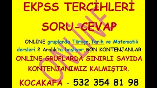 EKPSS ATAMALARI ile İLGİLİ SORUCevaplarONLNE EĞİTİM 2 Aralık grubu TarihMatematik ve Türkçe ile [upl. by Undry]