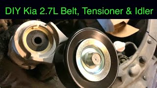 DIY Kia Rondo belt tensioner amp idler pulley 27L V6 Plus BlueDriver code scanner [upl. by Sparky]