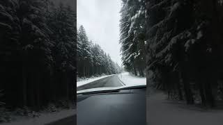 schwarzwald blackforest germancountryside germany snowfall snowyjourney drivingingermany [upl. by Beebe736]