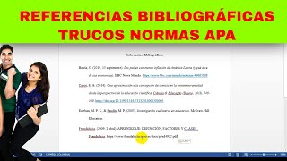 🔥 Cómo Generar REFERENCIAS BIBLIOGRÁFICAS Automáticamente con NORMAS APA 7ma edición😱 [upl. by Eniortna245]