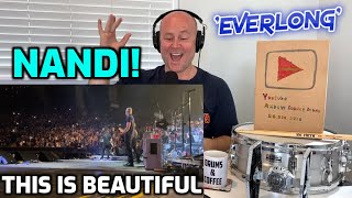 Drum Teacher Reacts NANDI BUSHELL Jamming Everlong with Dave Grohl and The Foo Fighters [upl. by Imit844]