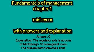 fundamentals of management chapter 1 mid exam with the answers and explanation [upl. by Modnarb867]