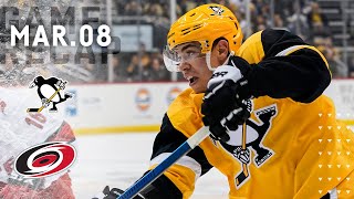 Game Recap Penguins vs Hurricanes 030820  Patrick Marleau Scores His First as a Penguin [upl. by Sisco221]