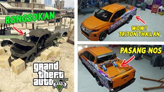 MODIFIKASI TRITON RONGSOKAN MILIK DENSUS 88 HASILNYA JADI MOBIL THAILOOK  GTA 5 MOD ROLEPLAY [upl. by Notlrak]