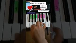 Despues de la Playa  Bad Bunny PIANO TUTORIAL EASY Piano Fácil Con Números [upl. by Hayalat]