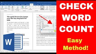 How to Check the WORD COUNT in Microsoft Word Quick amp Easy [upl. by Jereld]