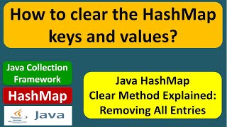 How to clear the HashMap keys and values  HashMap Clear  Java Collection Framework [upl. by Chrisse549]