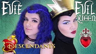 🍎 Disney Descendants Evie amp Evil Queen 👑 Makeup Tutorial 💄 Mother Daughter Makeup Series [upl. by Ifill954]