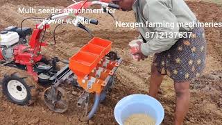 Seed sowing attachmentpower WEEDER seedernexgen farming mechineries multipurpose power weeder [upl. by Nosac]