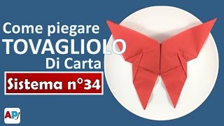 Come piegare tovagliolo di carta a forma di Farfalla  Tovaglioli portaposate fai da te [upl. by Emera]