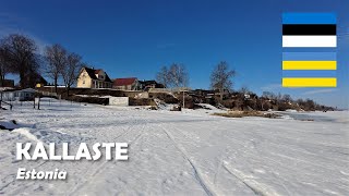 Kallaste Estonia Walking at the frozen Lake Peipus Peipsi 4K [upl. by Sansen475]