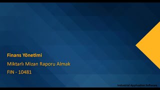 FIN 10481  FINT62  Mizan raporu almak [upl. by Ahtelrac328]