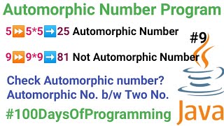 Automorphic Number Program In Java  What is Automorphic Number  javaprogramming 100daysofcode [upl. by Einiar271]