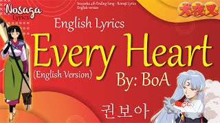 Every Heart English  BoA 권보아  Inuyasha 4th Ending Song Romaji Lyrics amp English Translate [upl. by Attenehs735]