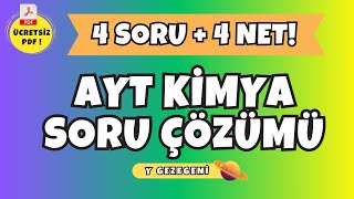 🔥 AYT KİMYA SON TEKRAR 4 SORU 4 NET aytkimya [upl. by Anuahsed263]