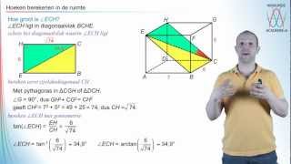 Goniometrie  hoeken berekenen in de ruimte  WiskundeAcademie [upl. by Drhcir]