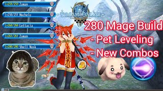 Toram Online  280 Mage Build after Adjustments for Pet Leveling [upl. by Notgnillew]