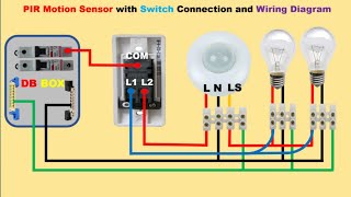 PIR Motion Sensor LED Light Connection  2 Way Switch Connection To PIR Motion Sensor [upl. by Aluin]