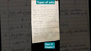 sets  types of sets class 11  sets in one shot  all types of sets in one short maths shorts [upl. by Rachele]